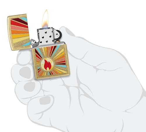 Encendedor Zippo Beaming Flame Brass Pocket miniatura 5