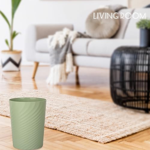 Image of UUJOLY Plastic Small Bathroom Trash Can Wastebasket Garbage Can, Mint Green | Sturdy-Easy to Clean, Bathroom, Laundry Room, Kitchen, Office, Kids Room, Dorm, Bedroom, 1.8 Gallon