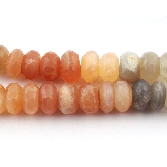 Multi Moonstone Faceted Rondelle Beads haut de gamme pour création de bijoux raffinés 9mm