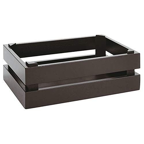Paderno Cassetta GN 1/4 Cm 29 X 18,5 H 10,5 Legno Acacia Nero