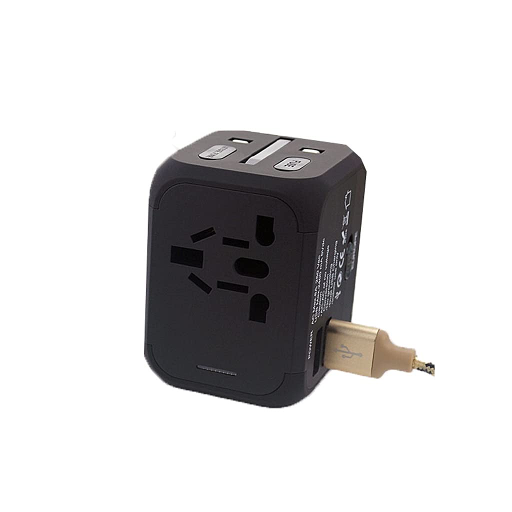 Uniwersalny międzynarodowy adapter podróży, zasilacz światowy, ładunek Usb. Porty Podróżuj Adapter Converter (Color : C, Rozmiar : 4USB5.5 * 6.5cm)