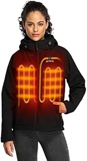 ororo Women's Slim Fit Heated Jacket with Battery Pack and Detachable Hood(XXL) Black