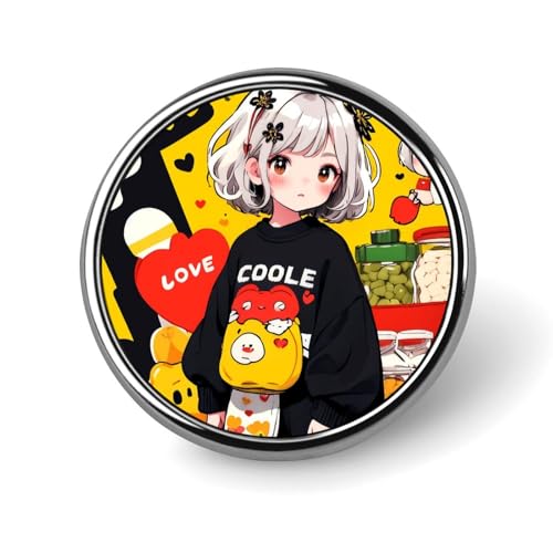バッジ 円形 漫画 和風 アニメ 女子 ピンバッジ ネクタイピン アクセサリー バッジピン バッグ飾り 合金製 おしゃれ 軽量 紛失防止 人気 丸型 かわいい メンズ レディース 贈り物