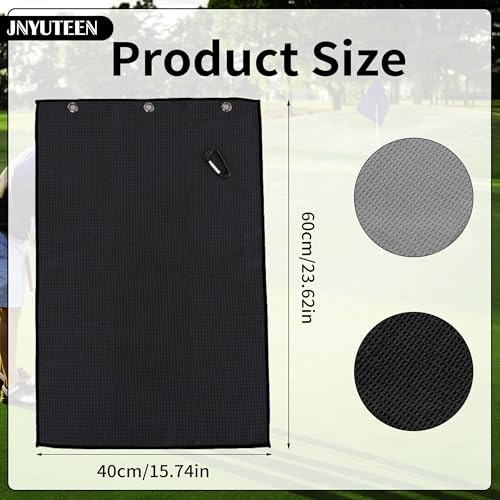 2 Stuks Golfhanddoek, 40 x 60 cm Microfiber Golfhanddoek, Sporthanddoek Reinigingsdoek Wafel Patroon Golf Handdoeken met Haken voor Sport Outdoor Ffitness Yoga Golf - Afbeelding 3