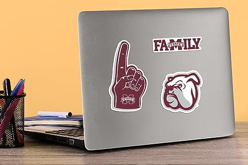 Image of Mississippi State University 10ct Vinyl Large Deluxe Stickers Variety Pack - Laptop, Water Bottle, Scrapbooking, Tablet, Skateboard, Indoor /Outdoor - Set of 10