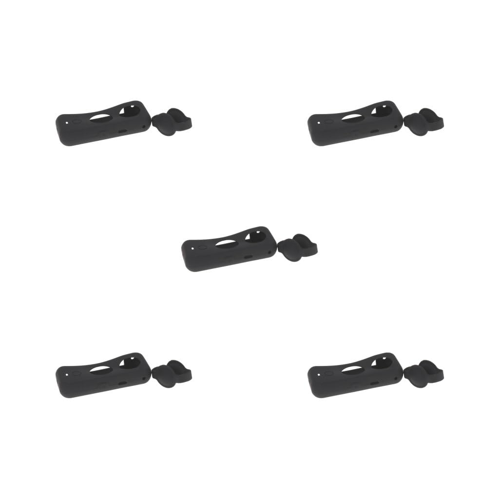 Custodia in silicone antigraffio per una fotocamera tascabile x2 accessori nero, Set da 5 (nero), See Description, come descrizione