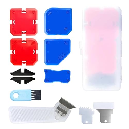 Strumento di tenuta in silicone, strumento per la rimozione della massa di tenuta | Strumento di raschiatura di sigillatura in 12 parti | Strumento di sigillatura professionale riutilizzabile Design e