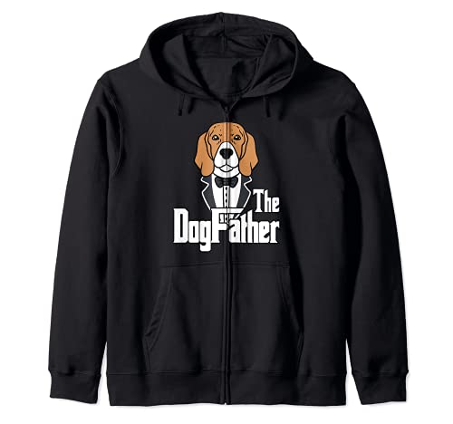 The Dog Father T-Shirt Beagle Dog Dogs Papa Dog Owner Zip Hoodie, Black