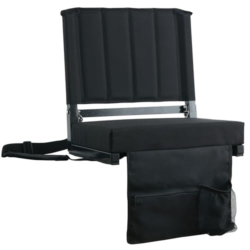 Image of SPORT BEATS Stadium Seats with Back Support Bleacher Chairs with Back and Cushion Thick Padded Bleacher Seats Includes Shoulder Strap
