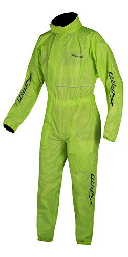 A-Pro Motorcycle Motorbike Waterproof Full Body One 1 pc Rain Over Suit Fluo L