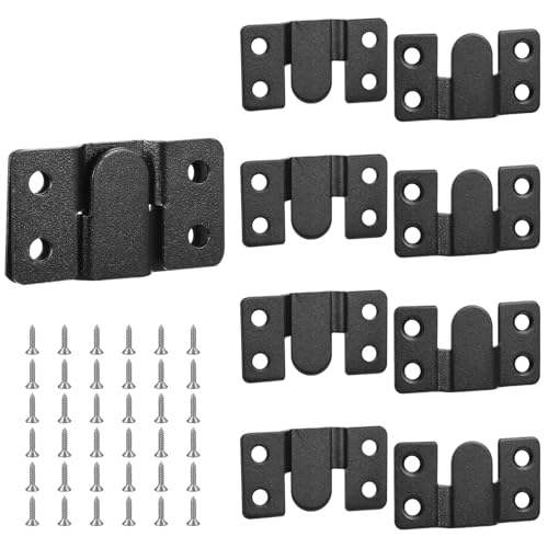 Image of Sibba Flush Mount Bracket 4 Pairs Hanging Buckle Clips Headboard Wall Mounting Brackets Stainless Steel Heavy Duty Photo Frame Hook Hanger Buckle Furniture Connector