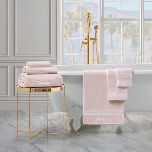 Juicy Couture Alyssa Luxurious 6 Piece Bath Towel Set - (2) Bath Towels, (2) Hand Towels, and (2) Washcloths - Pink Premium Bathroom Towel Set by Juicy Couture - Used condition - Image 5