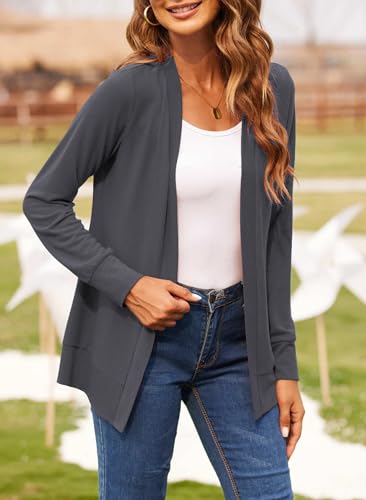 Image of Hount Womens Long Sleeve Open Front Knit Cardigans Casual Comfy Lightweight Cardigan Sweater