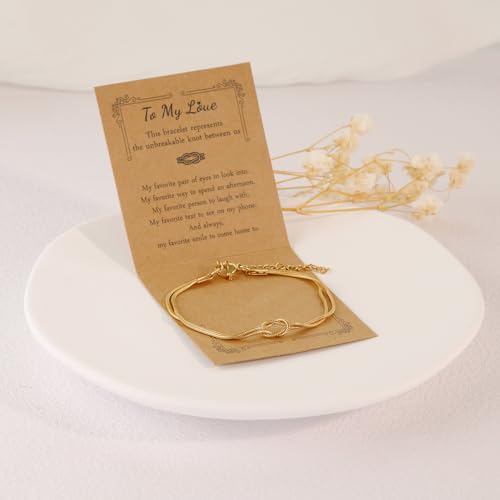 Image of Matching Bracelets for Couples Love Knot Bracelet Pinky Promise Soulmate Relationship Friendship Bracelets Forever Infinity Jewelry Gifts for Women Her Him