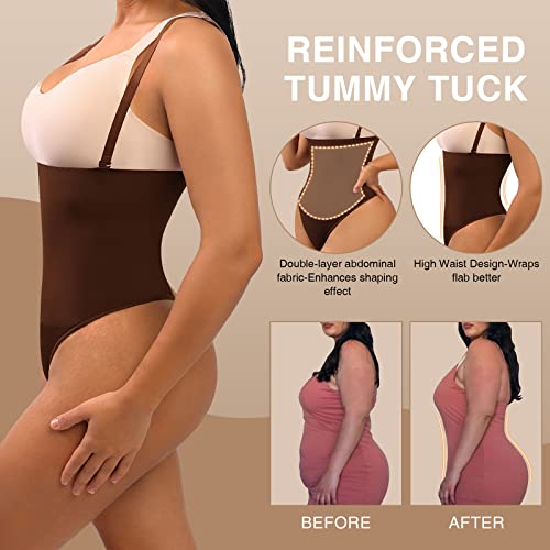 Feelingirl Seamless Shapewear Briefs For Women Body Shaper Panties Firm Control Tummy Thong Underwear Brown Xs-S #TOP1