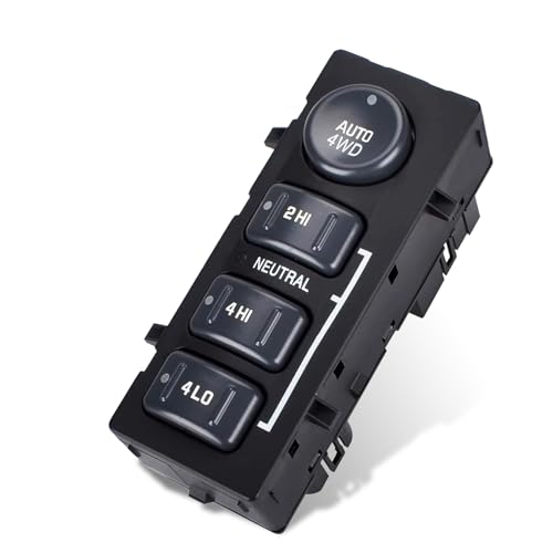 4WD Wheel Drive Switch 4x4 Transfer Case Selector Dash Switch for Chevrolet Silverado/Avalanche/Suburban 1999-2002, GMC Sierra/Yukon 1999-2002, Cadillac Escalade(EXT) 2002, Replace OE# 19168767
