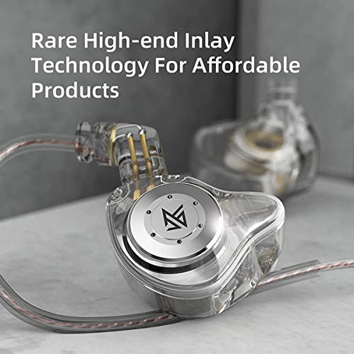 Image of Yinyoo KZ EDX PRO Earphones Wired in Ear Headset, New 10mm Dynamic Driver Earbuds HiFi Bass Sound Noise Isolation HD Calling Microphone with 2Pin 0.75mm Detachable Cable, White with Mic