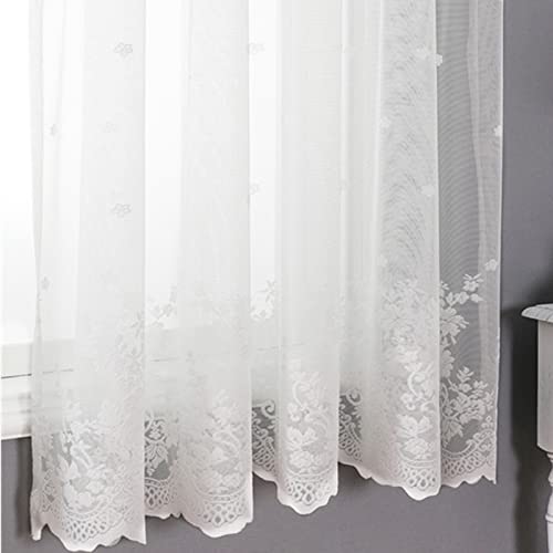 Aokqya Kitchen Valances For Windows Farmhouse Embroidered White Lace Valance Curtains Rode Pocket(52X18Inch Valance, White Lace) #TOP7