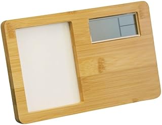 3 pcs Sublimation Blank Wood Photo Frame with Electric Clock DIY Heat Transfer Print Desktop Wooden Photo Frame Clock with Display (Rectangle)