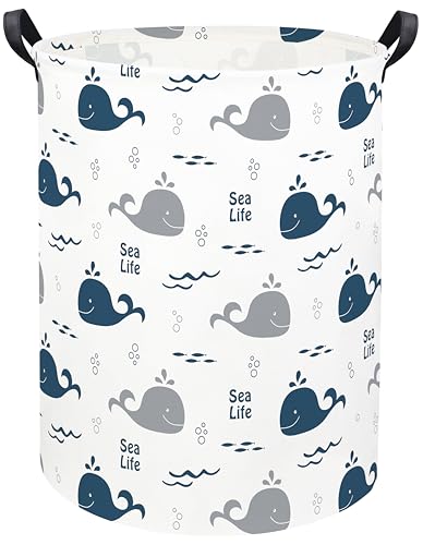 Image of Kids Laundry Basket Baby Hamper Whale Toy Storage Bin for Boys Room Decor for Bedroom Bathroom(Whale)
