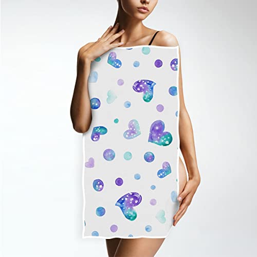 Zoeo Hand Towel Sets Purple Heart Magic Valentine's Day Dish Towels Cotton Face Towel Bath Decor Set For Girls 30X15 Inch Gym Yoga Beach Towels #TOP3