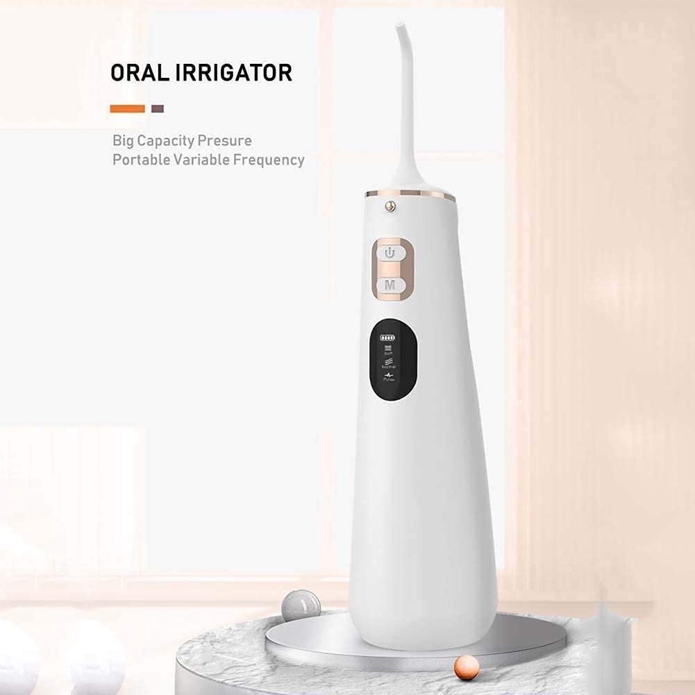 Irblissatore Dentale dell'Acqua Cordless, irrigatore Orale Portatile per Denti, Bretelle, USB Ricaricabile e IPX7 Detergente per i Denti Impermeabile per Viaggi a casa