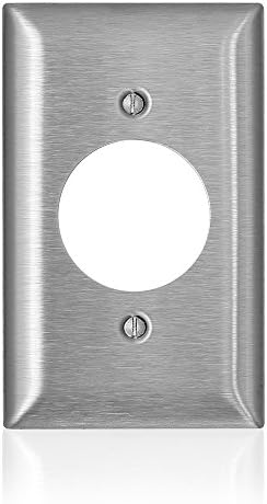 Leviton SL721 C-Series 1-Gang Single 1.6-inch Diameter Opening Wallplate, Type 430 Stainless Steel