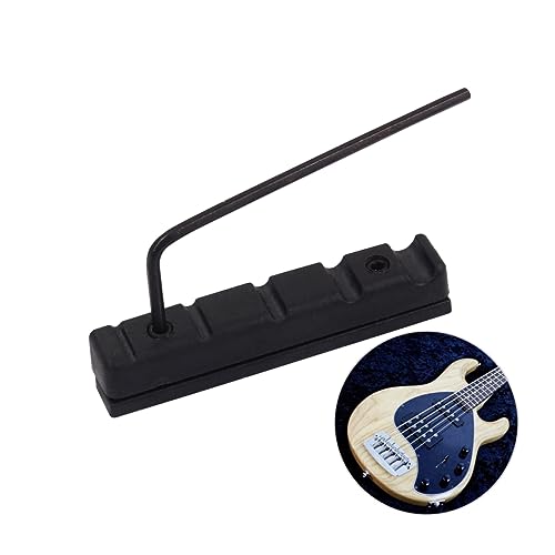 Abaodam 4 String Bass Guitar Nut Bridge Nut Gitar Bass Knob Parts Saddle Slotted Nut Slotted Bone Bass Nut with Wrench