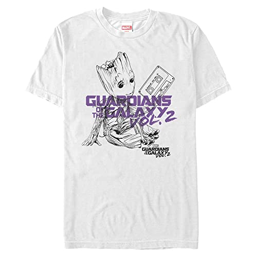 T-shirt Groot Marvel blanc motif imprimé Lineart épuré coupe large 3XL