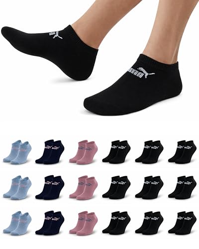 PUMA Sneakersocken 18 Paar Pack Statement Edition - Damen und Herren - Black-Lady-Light Season - Gr. 35-38