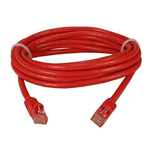 14' FT CAT5e Patch Cord Cable Red RJ45 Gold Plated UL 24