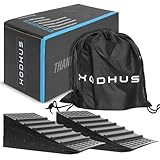 Squat Wedge Blocks – Heel Elevated Squat Ramp for Improved Form & Mobility – Non-Slip Slant Board for Weightlifting, Calf Raises, Stretching & Gym Workouts – Heavy-Duty Rubber