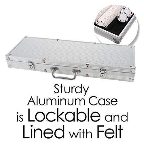 Poker Chip Set For Texas Hold’em, Blackjack, Gambling With Carrying Case, Cards, Buttons And 500 Dice Style 11.5 Gram Casino Chips By Trademark Poker,500 Piece Set #TOP4