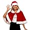 Christmas Santa Cape for Women Velvet Mrs Claus Cloak Red Warm Dress up Shawl Faux Fur Trim Xmas Holiday Cocktail Outfits