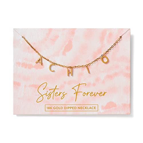 Sorority Shop Alpha Chi Omega Necklace — ACO Name Necklace, 18K Gold Plated Sorority Gifts Necklace, Long-Lasting Alpha Chi Omega Gifts for Women2