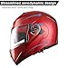 AHR Motorcycle Helmet Dual Visor Modular Flip up Full Face Helmet DOT Approved - AHR Helmet Run-M for Adult Motorbike Street Bike Moped Racing (Red, M)