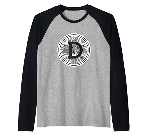 Dogecoin Cryptocurrency Raglan Baseball Tee, Black