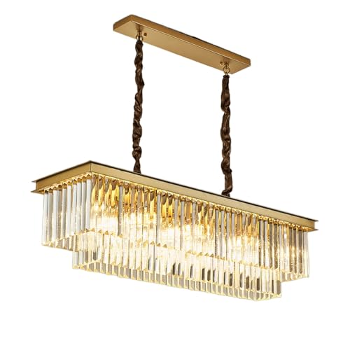 Plafonnier de luxe en laiton doré et cristal moderne pour éclairage de salon chic
