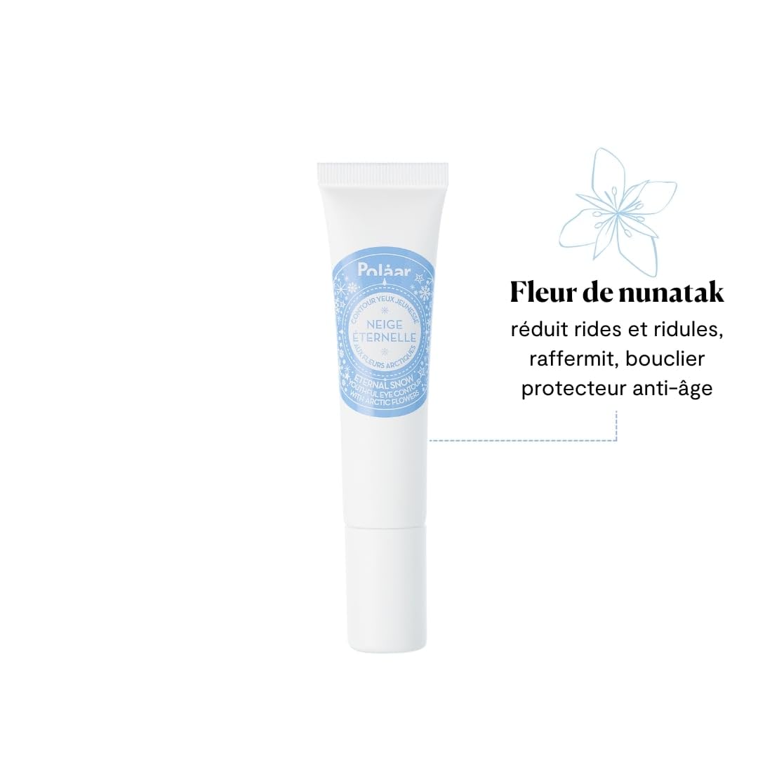 Polåar - Coffret Cadeau Neige Éternelle aux Fleurs Arctiques - Soins Anti-âge : Crème Visage 50 ml + Contour des Yeux 15 ml - Lissent rides et ridules, Raffermissent - Naturel, Vegan, Made in France