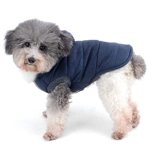 Chaqueta de lana para perros pequeños con capucha abrigo gris 3