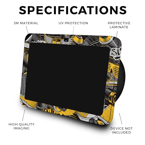 Image of Carbon Fiber Skin Compatible with Amazon Echo Show 8 (3rd Gen, 2023) - Yellow Hip Hop - Premium 3M Vinyl Protective Wrap Decal Cover - Easy to Apply | Crafted in The USA by MightySkins