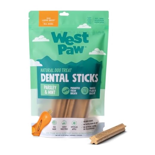 WEST PAW Dental Sticks Durable Dog Chew for Interactive Play, Clean Teeth and Fresh Breath - Safe Reliable and Long Lasting - 14 oz Bag for Large Dogs