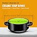 Bruntmor Soup Crocks with Handles, Porcelain Ceramic Bowls, for Rice, Dessert, Pasta, Dishwasher, Microwave, Oven & Broil Safe, Set of 4, Easy to Clean, 19 oz (Black)