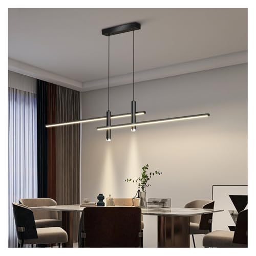 Lustre de salle à manger moderne noir de 100cm à éclairage chaud