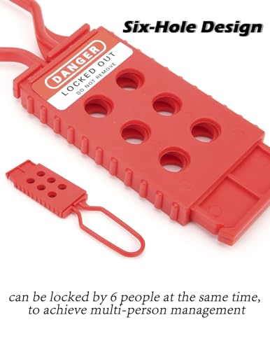 Image of 10Pack Lockout Tagout Hasp, Tamper-Proof Padlock Hasp, Non-Conductive Polypropylene Lockout Hasp with 6 Holes, Insulated LOTO Device Tamper-Proof and Impact-Resistant Loto Hasps