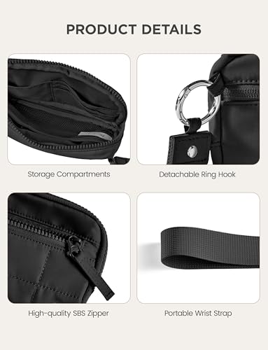 Image of Uselike Womens Wallet Card Holder Purse with Zipper Quilted Phone Wallet RFID Blocking Small Wristlet Wallets for Everyday, Travel (Black)