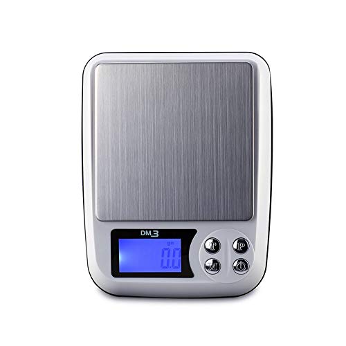 Electronic Multifunctional Weighing Scale,3kg 0.1g LCD Digital Kitchen Scale Household Large Stainless Steel Platform Food Diet Scales Counting Balance with Tray Accurate Measurement (One Color)