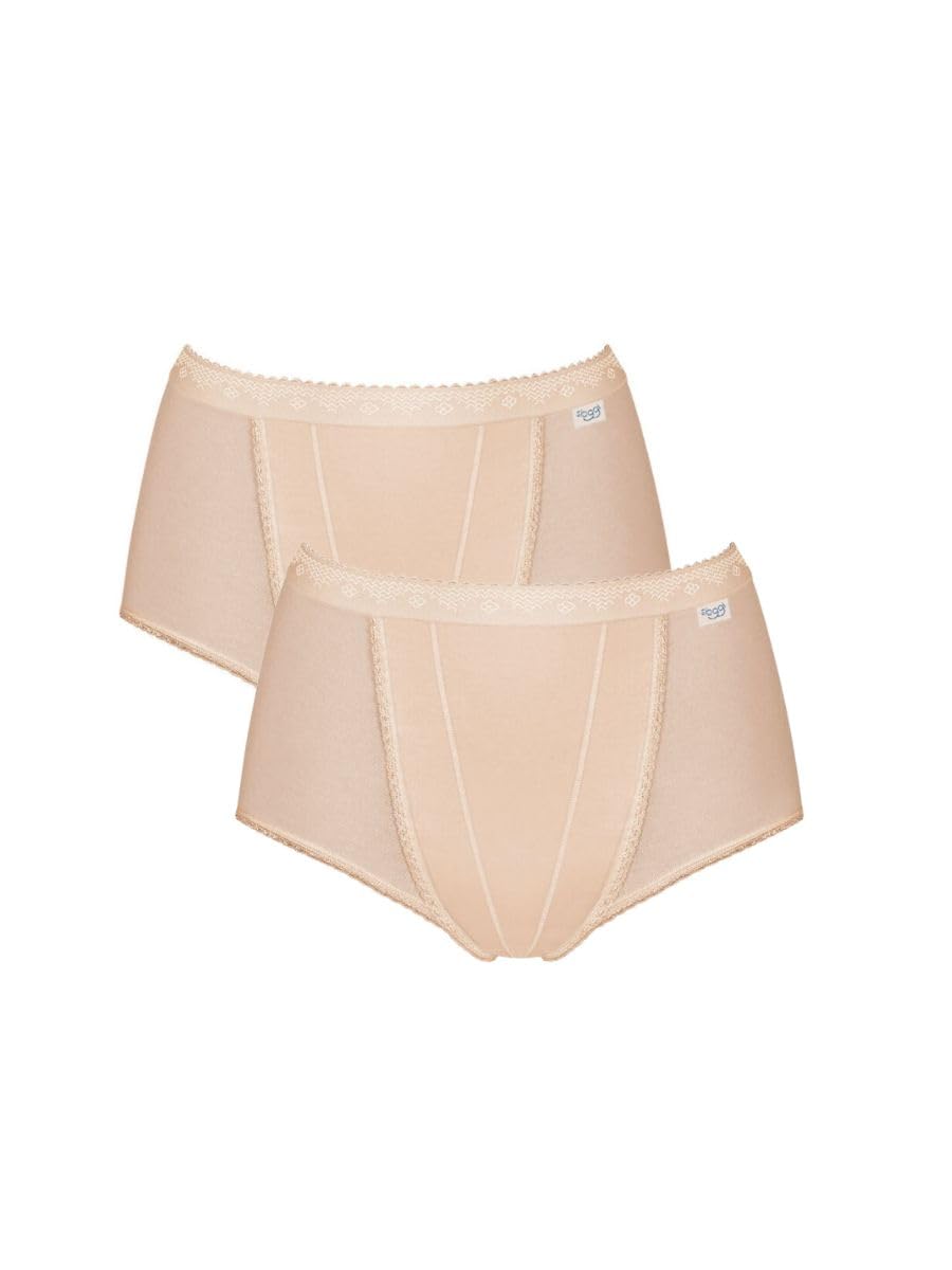 Sloggi Women's Maxi 2 Pack Control Knickers, Skin, 14 UK