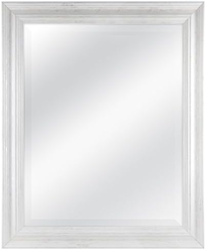 MCS 22 by 28 inch Scoop Mirror, 27.5 by 33.5 inch Outside Dimension, White Wash Finish 20548