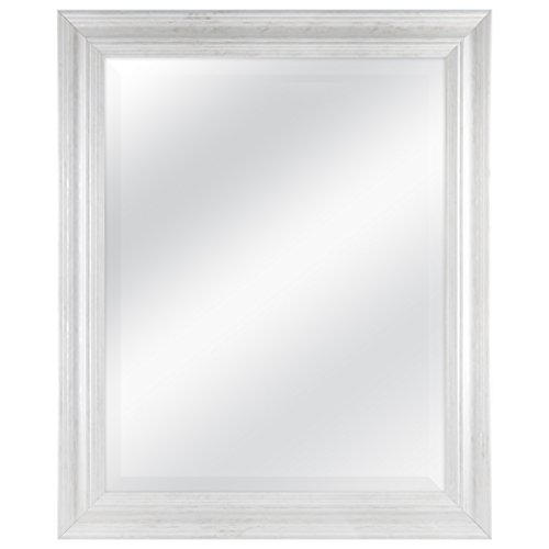 Mcs 22 By 28 Inch Scoop Mirror, 27.5 By 33.5 Inch Outside Dimension, White Wash Finish 20548 #TOP3
